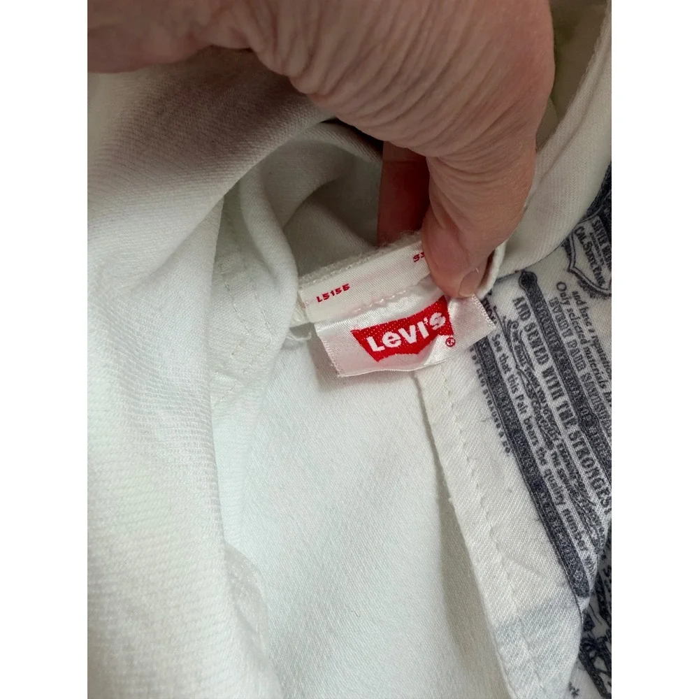Vintage Levis 501 Original Fit‎ White Denim Jeans  36x34 Button Fly Straight Leg